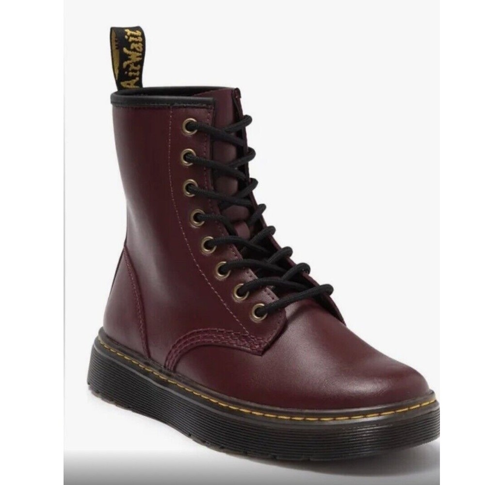 Sold Dr Martens Combat Boot Zavala Unisex 6/7 Cherry Red Air wair Docs - Picture 1 of 8